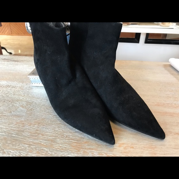 Miu Miu Luxe Italian Black Suede Ankle Boots, Size 37, EUC - Picture 6 of 13